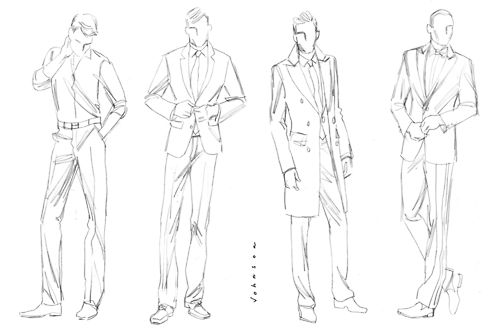 500x333 A Solid Fashion Illustration Must Start With A Good, Loose Sketch - Male Fashion Sketches