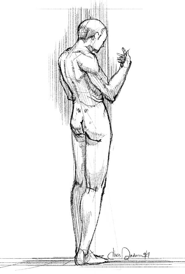 600x889 Art Figure Drawing From The Mind, Thread - Male Figure Sketch