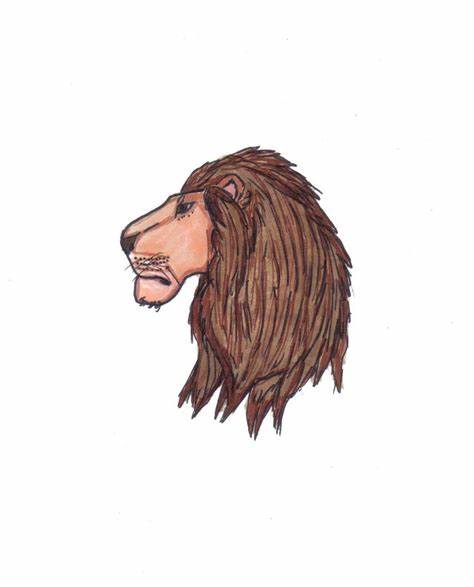 474x587 Male Lion Face Drawing. Learn How To Sketch A Lion Head - Male Lion Sketch
