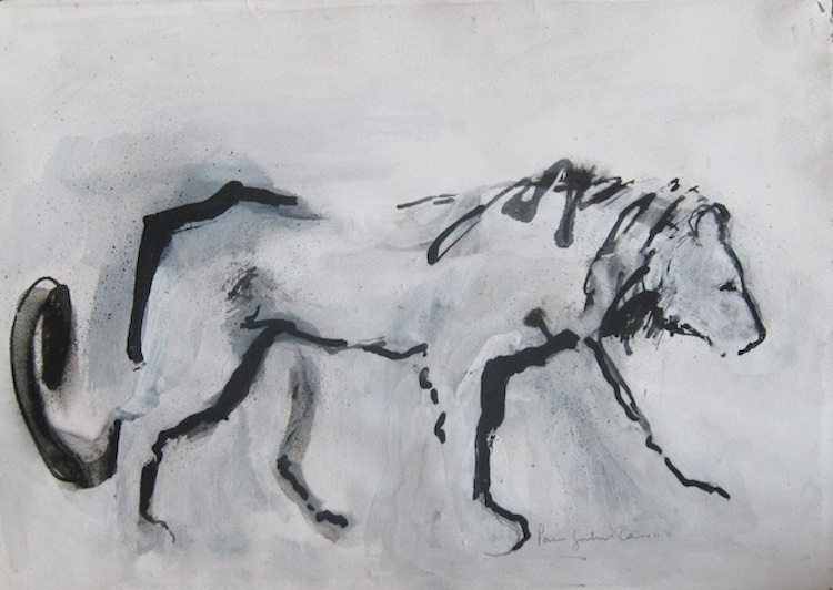 750x532 Male Lion - Male Lion Sketch