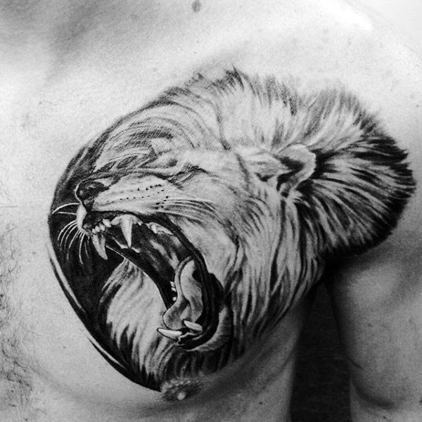 600x600 85 Lion Tattoos For Men - Male Lion Sketch