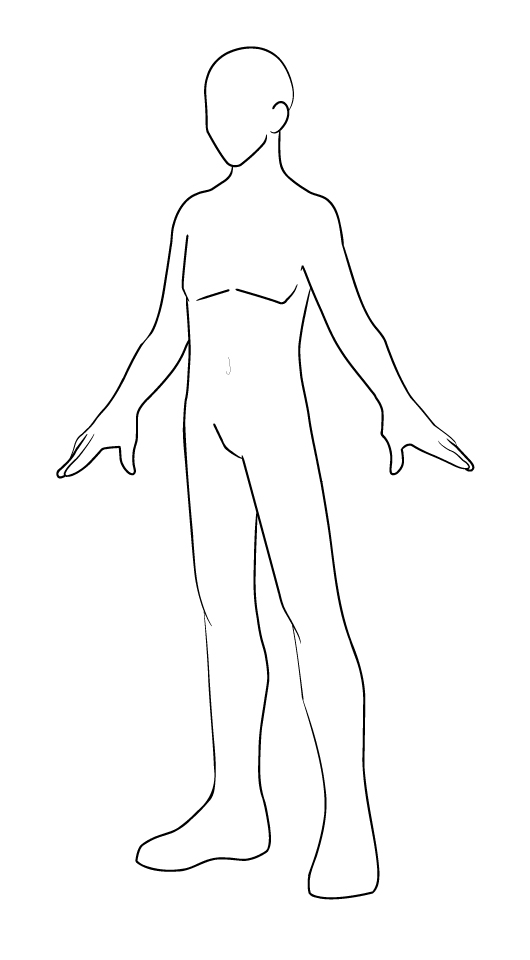 530x960 Male Model Black Outline By Karmada - Male Model Sketch