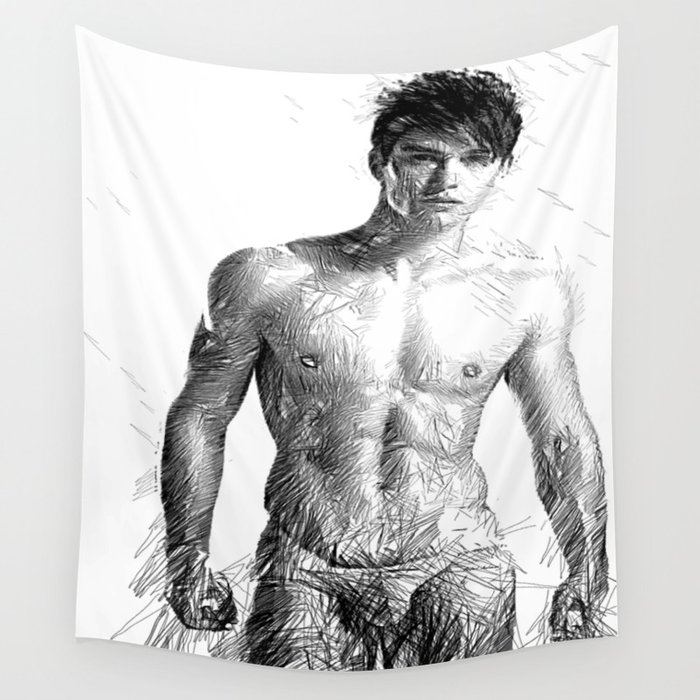 700x700 Male Model Wall Tapestry By Rafaelsalazar Society6 - Male Model Sketch