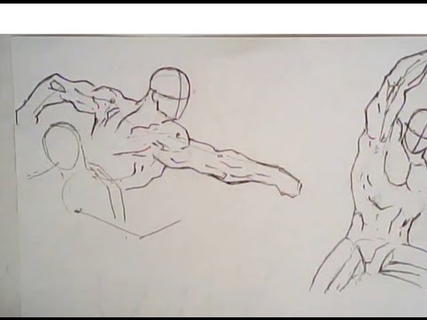 480x360 How To Draw Action Poses, Male (Speed Drawing, 2 Poses In 2 Min - Male Pose Sketch