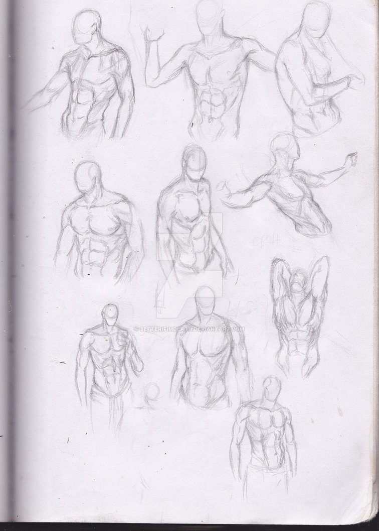756x1057 Sketches Body Studies Male Torso By Betterifimdeath - Male Torso Sketch