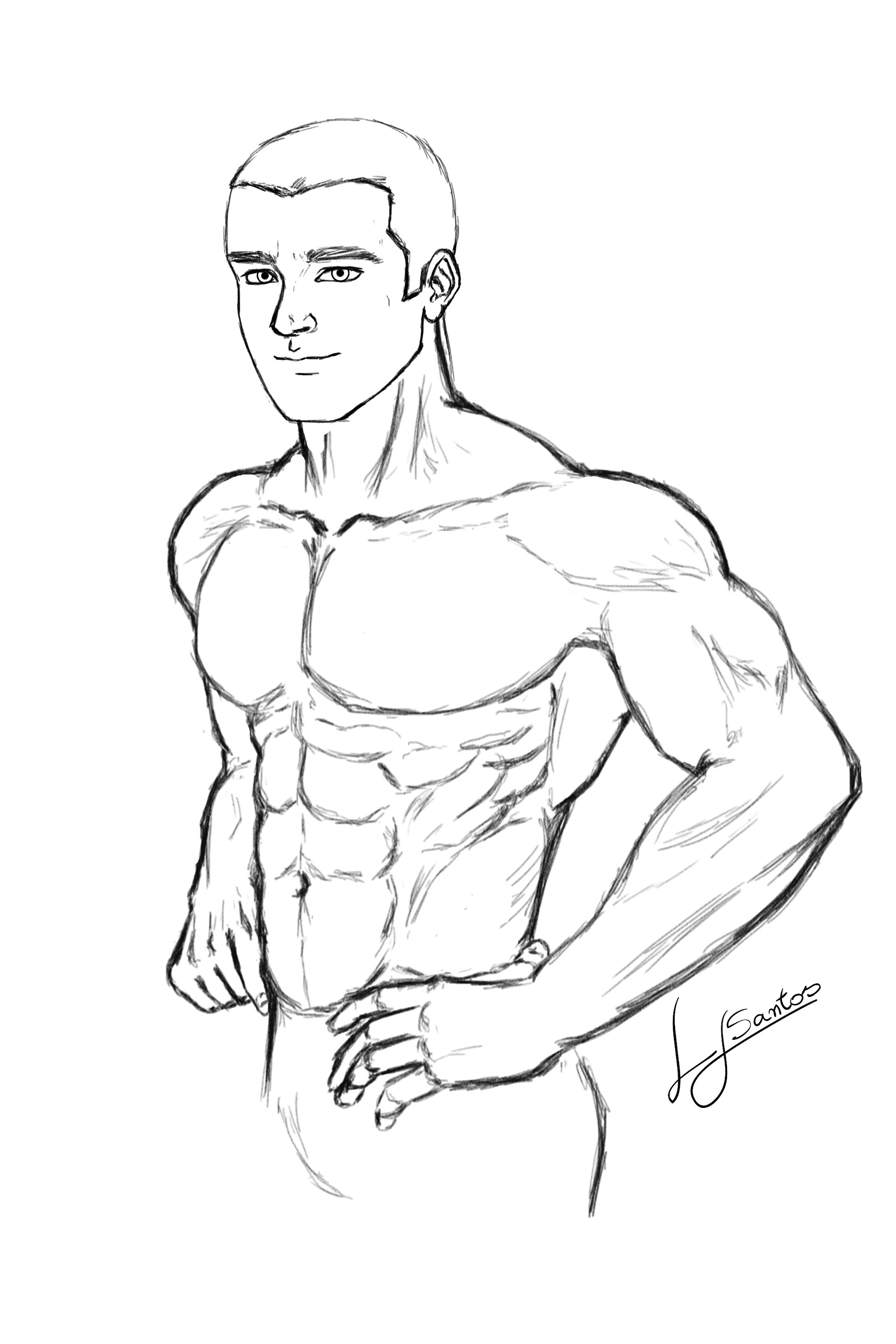 1920x2880 Artstation - Male Torso Sketch