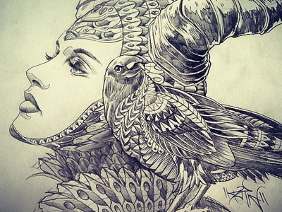 400x300 Maleficent (Work In Progress) By Ben Kwok - Maleficent Sketch