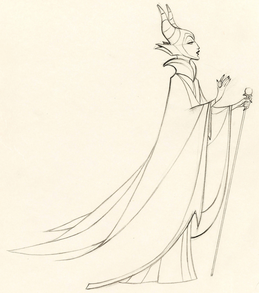 905x1024 Maleficent Animation Drawing From Sleeping Beauty (1959) - Maleficent Sketch