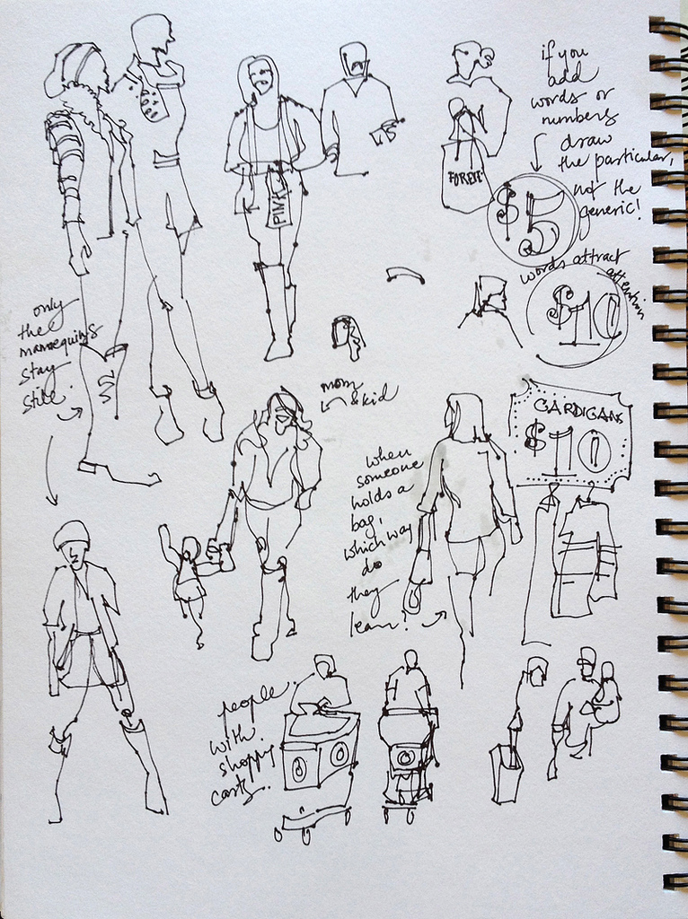 766x1024 Sketching Peopleat The Mall, Just Before Christmas, San - Mall Sketch