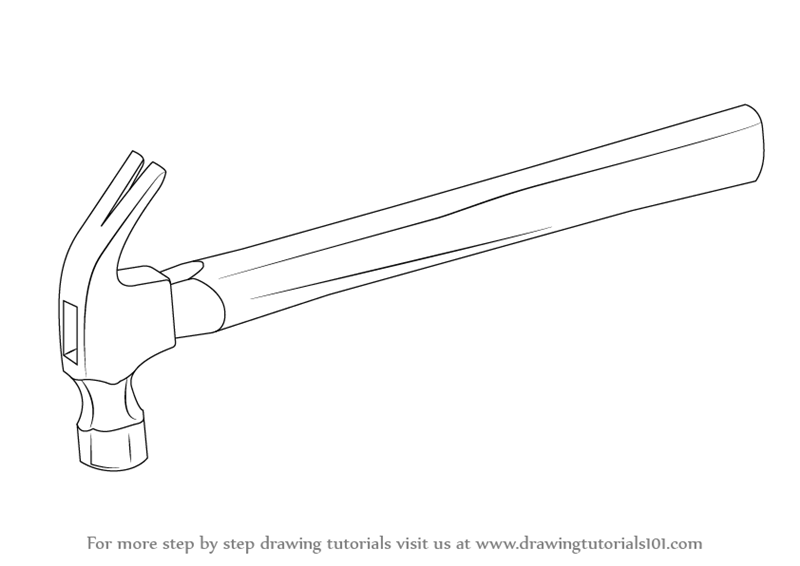 800x566 Learn How To Draw A Hammer (Tools) Step By Step Drawing Tutorials - Mallet Sketch