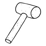 160x160 Big Mallet Hammer Cartoon Vector And Illustration, Black And - Mallet Sketch