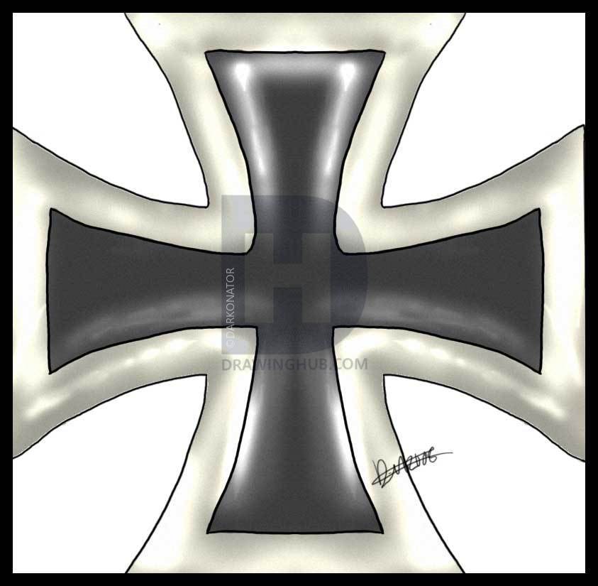 843x825 How To Draw An Iron Cross, Step By Step, Drawing Guide, By - Maltese Cross Sketch