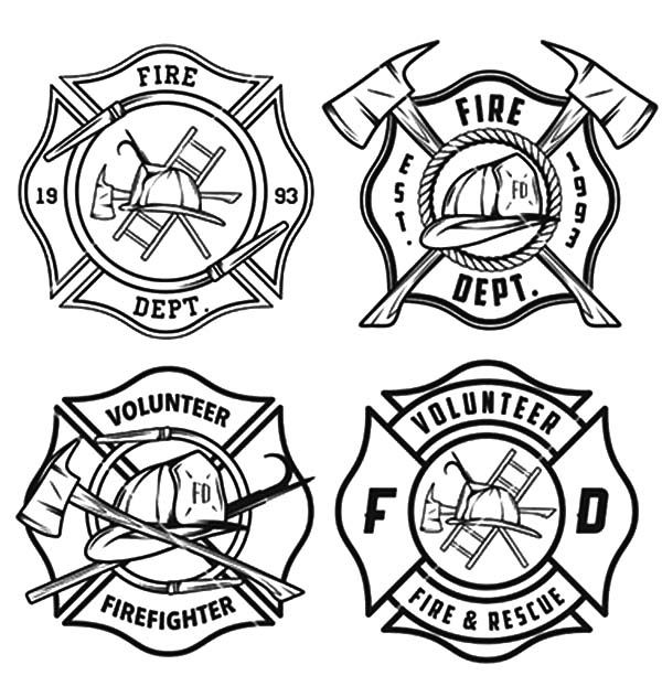 600x632 Maltese Cross, Print Print Tree Firefighter - Maltese Cross Sketch