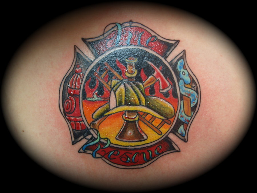 900x675 Maltese Cross Firefighter Tattoo Design In 2017 Real Photo - Maltese Cross Sketch