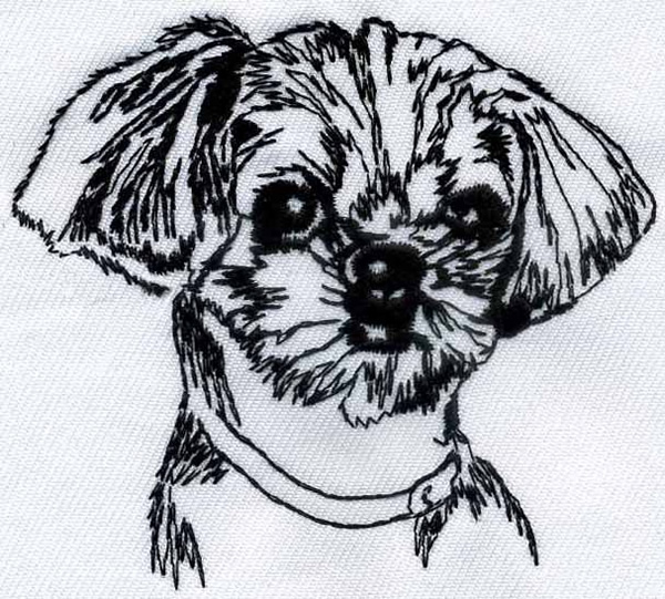 600x541 Maltese Dog Embroidery Designs, Machine Embroidery Designs - Maltese Dog Sketch