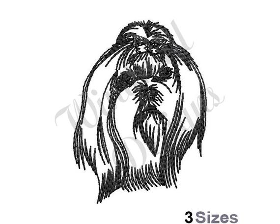 570x456 Maltese Dog Machine Embroidery Design Etsy - Maltese Dog Sketch