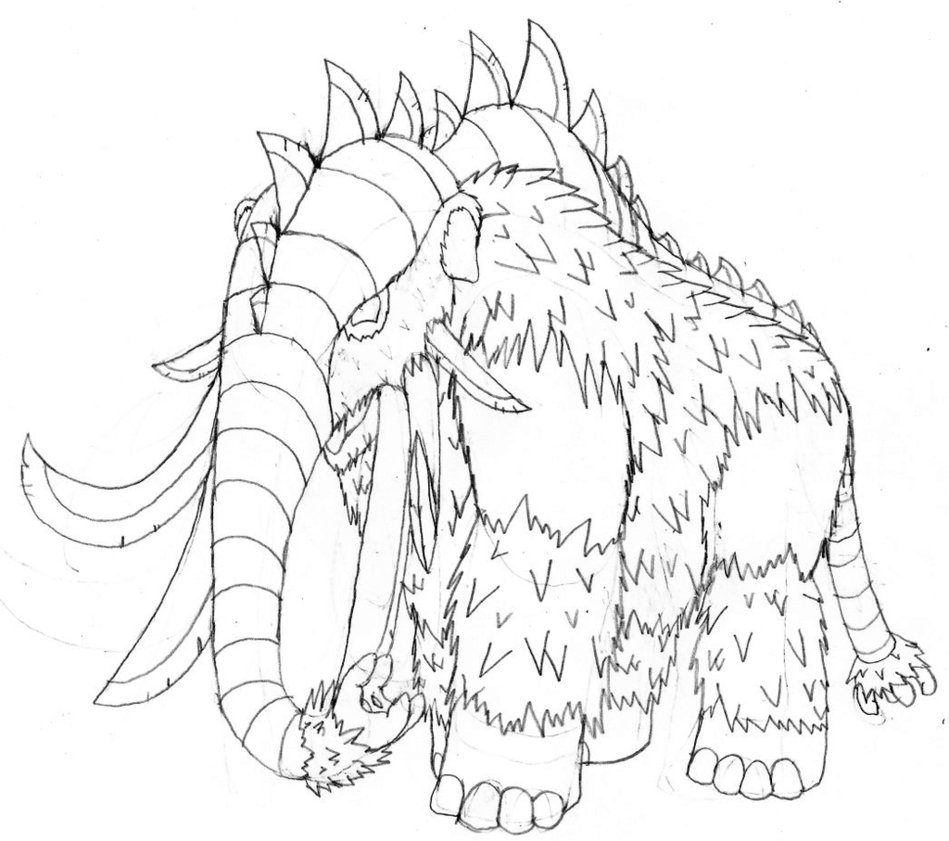 949x841 Mammoth Kaiju Concept Sketch By Fiftyfootwhatever - Mammoth Sketch