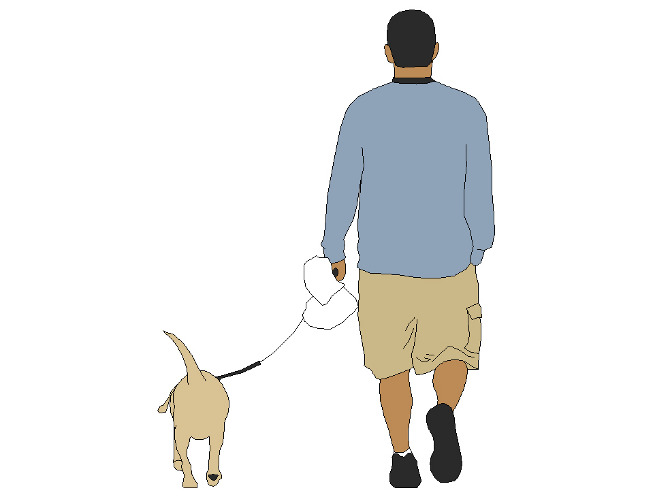 670x497 Hampden Dog House - Man And Dog Sketch