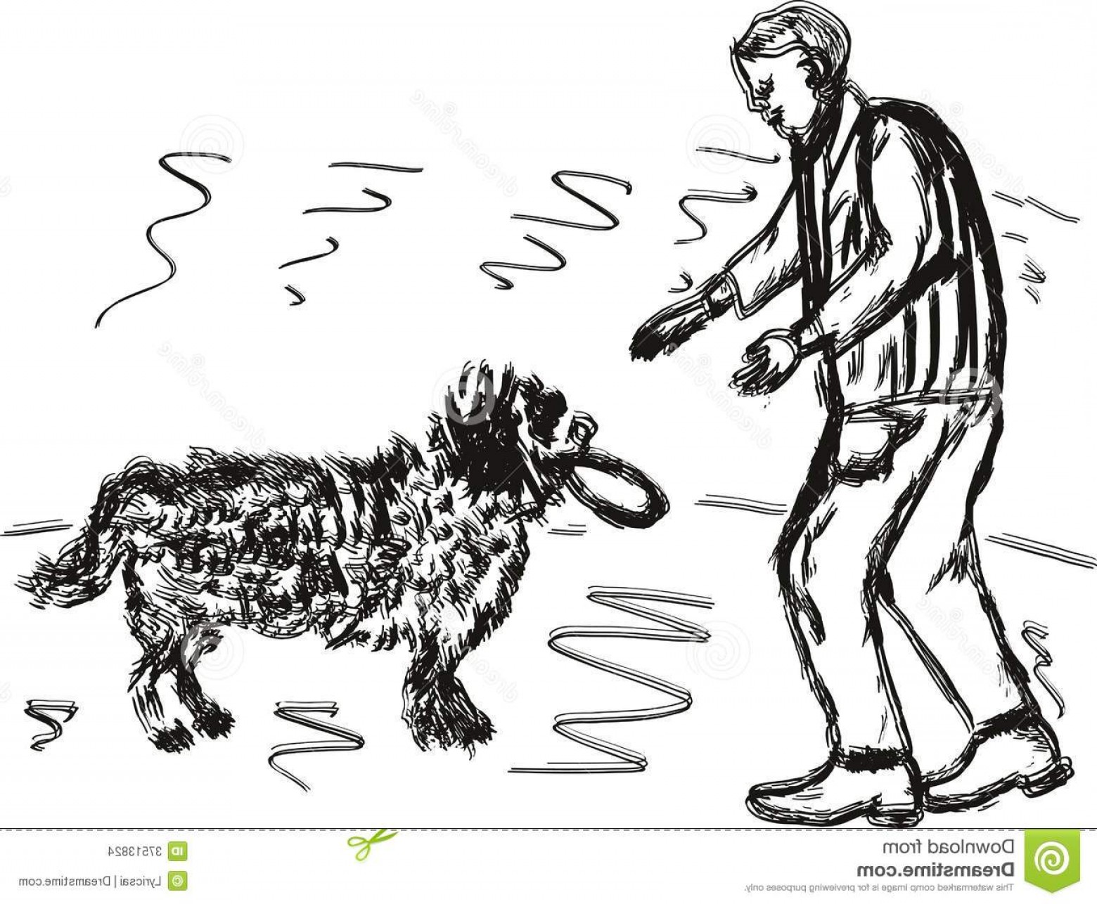 1560x1286 Stock Images Man Dog Playing Frisbee Hand Drawing Sketch Vector - Man And Dog Sketch