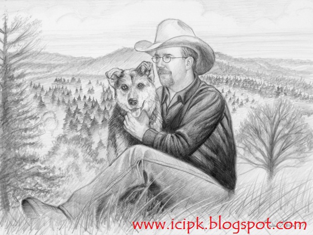 640x480 Man And Dog Pencil Sketch, - Man And Dog Sketch