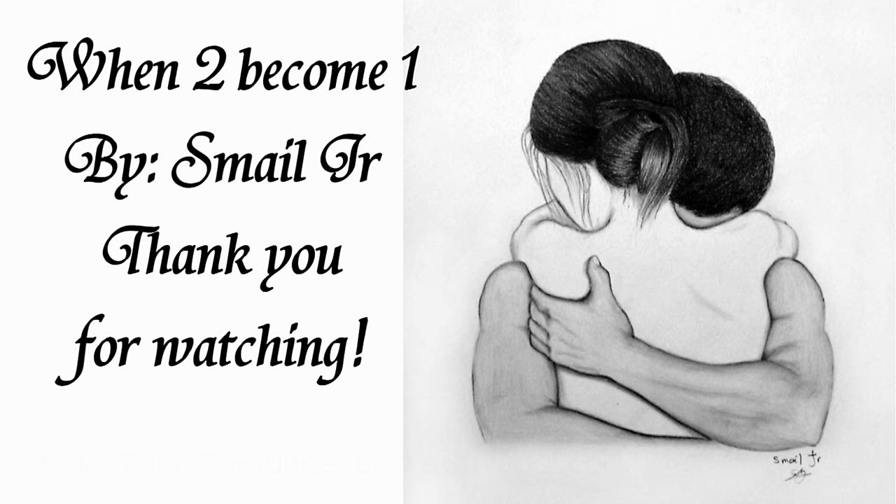 1280x720 Lovers Hug Drawing - Man And Woman Hugging Sketch
