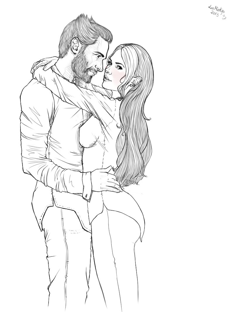 800x1068 Rogan Hug By Leeminkyo - Man And Woman Hugging Sketch