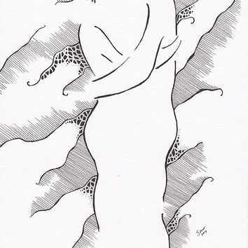 354x354 Man And Woman Holding Each Other. From Roots Art - Man And Woman Sketch