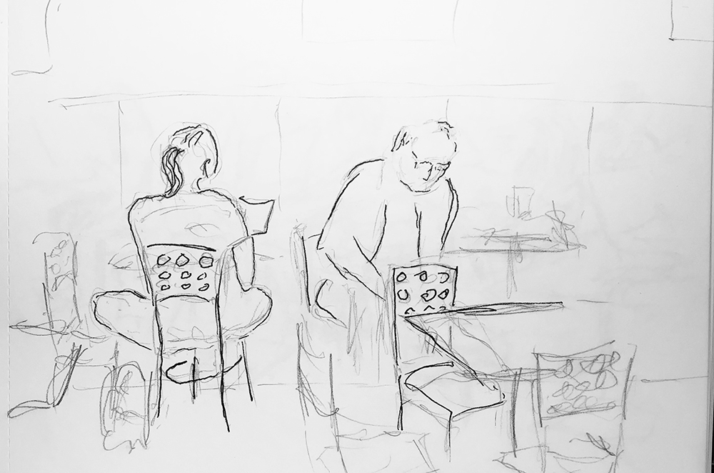1000x662 Old Man, Young Woman Brotherly Love - Man And Woman Sketch