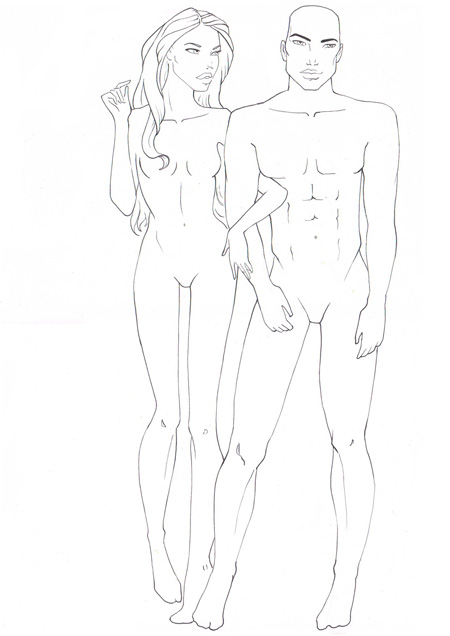 450x636 Differences Male Female I Draw Fashion - Man Body Sketch