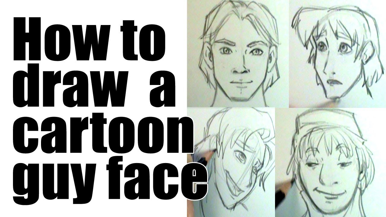 1280x720 How To Draw A Male Cartoon Face - Man Cartoon Sketch