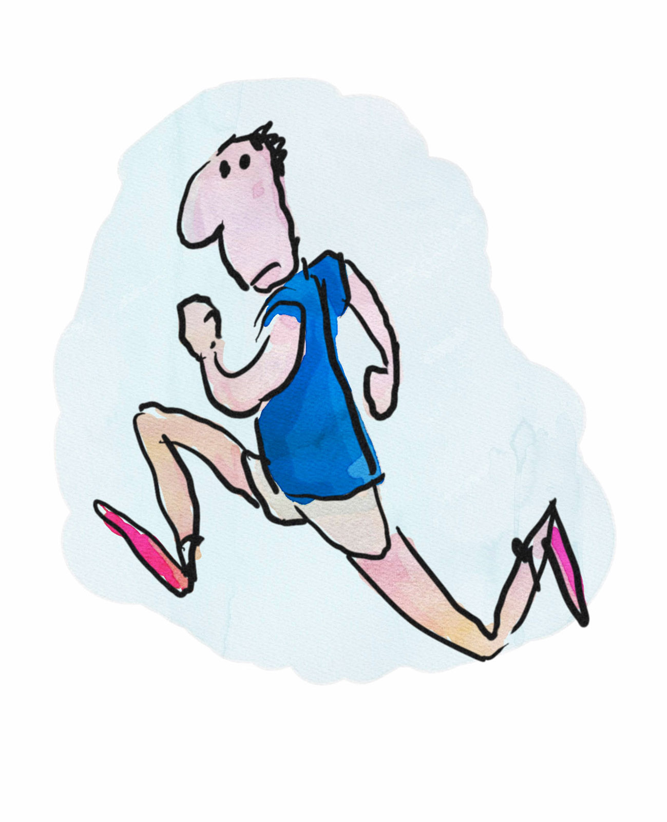 1299x1600 Running Man Cartoon Sketch - Man Cartoon Sketch