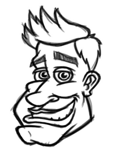 373x500 Cartoon Man Sketch - Man Cartoon Sketch