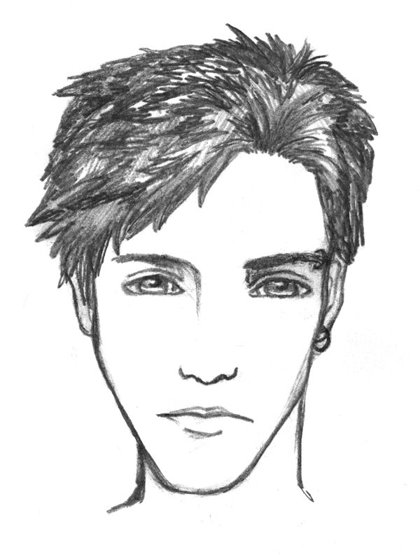 600x792 Character Face Sketch - Man Face Sketch