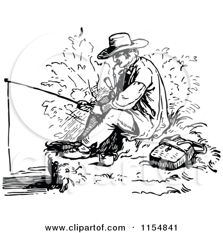 450x470 Fisherman Clipart Vintage Fishing Free Collection Download And - Man Fishing Sketch