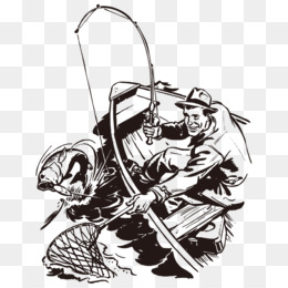 260x260 Fishing Rod Fisherman Fishing Net Clip Art - Man Fishing Sketch