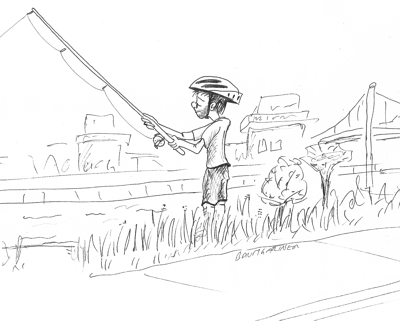 400x321 Imaginativefulness And The Fisherman - Man Fishing Sketch