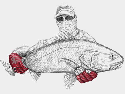 410x307 Fish Monkey Gloves Performance Fishing Gloves - Man Fishing Sketch
