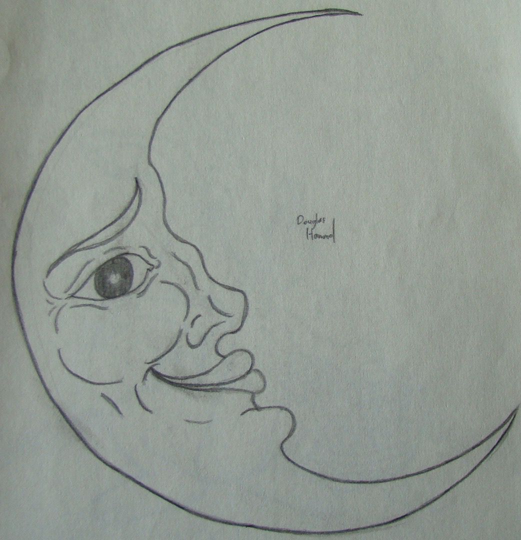 Man In The Moon Sketch at PaintingValley.com | Explore collection of ...