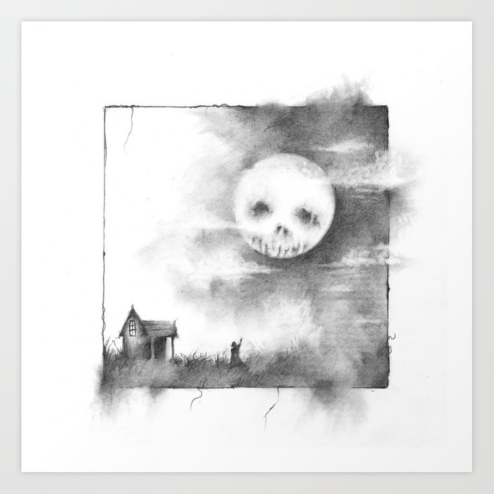 700x700 The Man In The Moon Art Print By Cwehrle Society6 - Man In The Moon Sketch