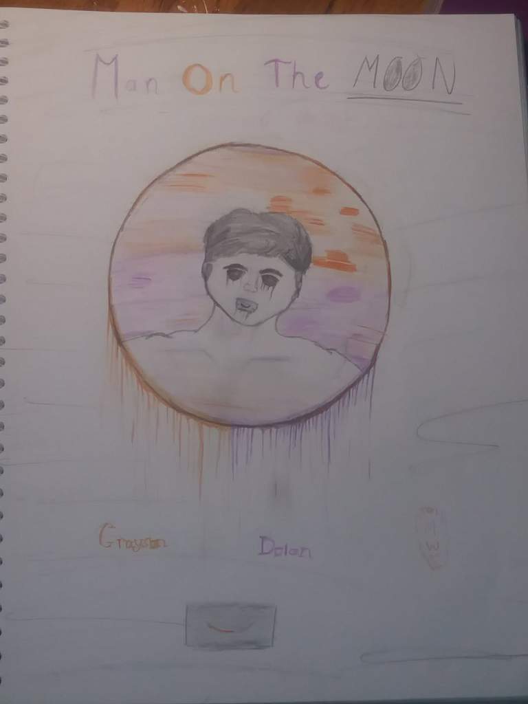 768x1024 Man On The (Grayson Drawing) Dolan Twins Amino - Man In The Moon Sketch