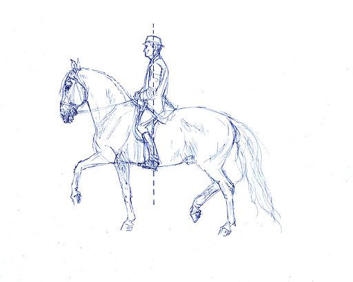 512x409 Natural Riding Aids - Man On Horse Sketch