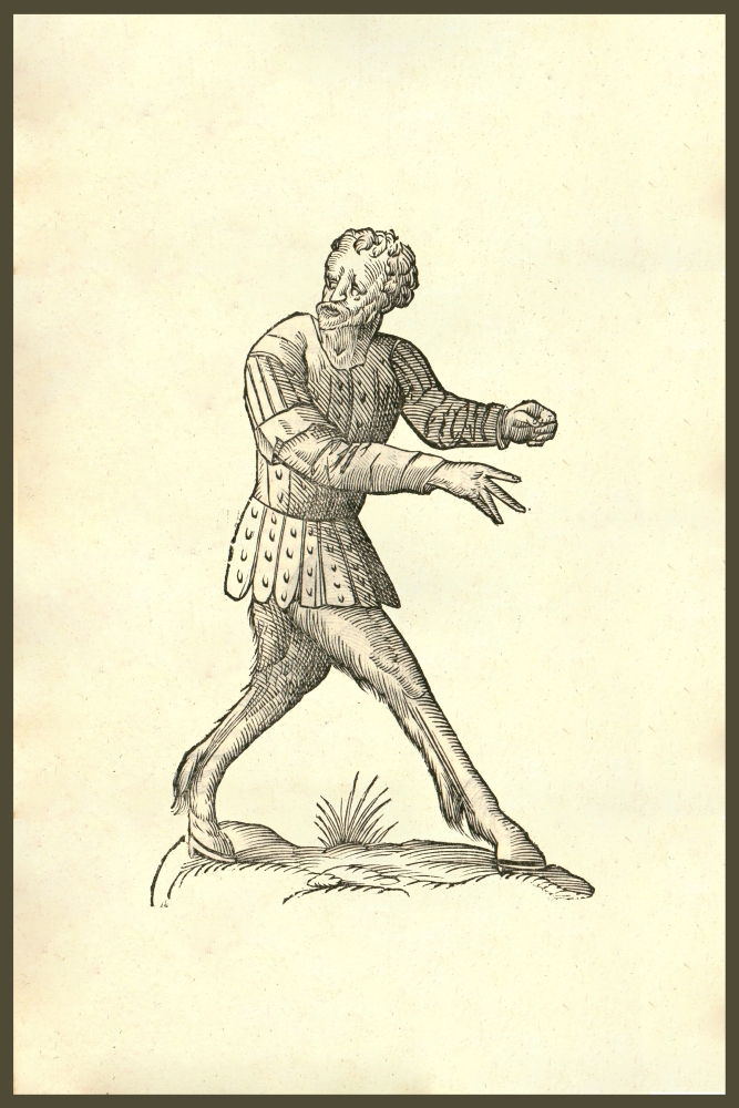 667x1000 Renaissance Woodcut Hippopos Man With Horse Legs From The 1642 - Man On Horse Sketch
