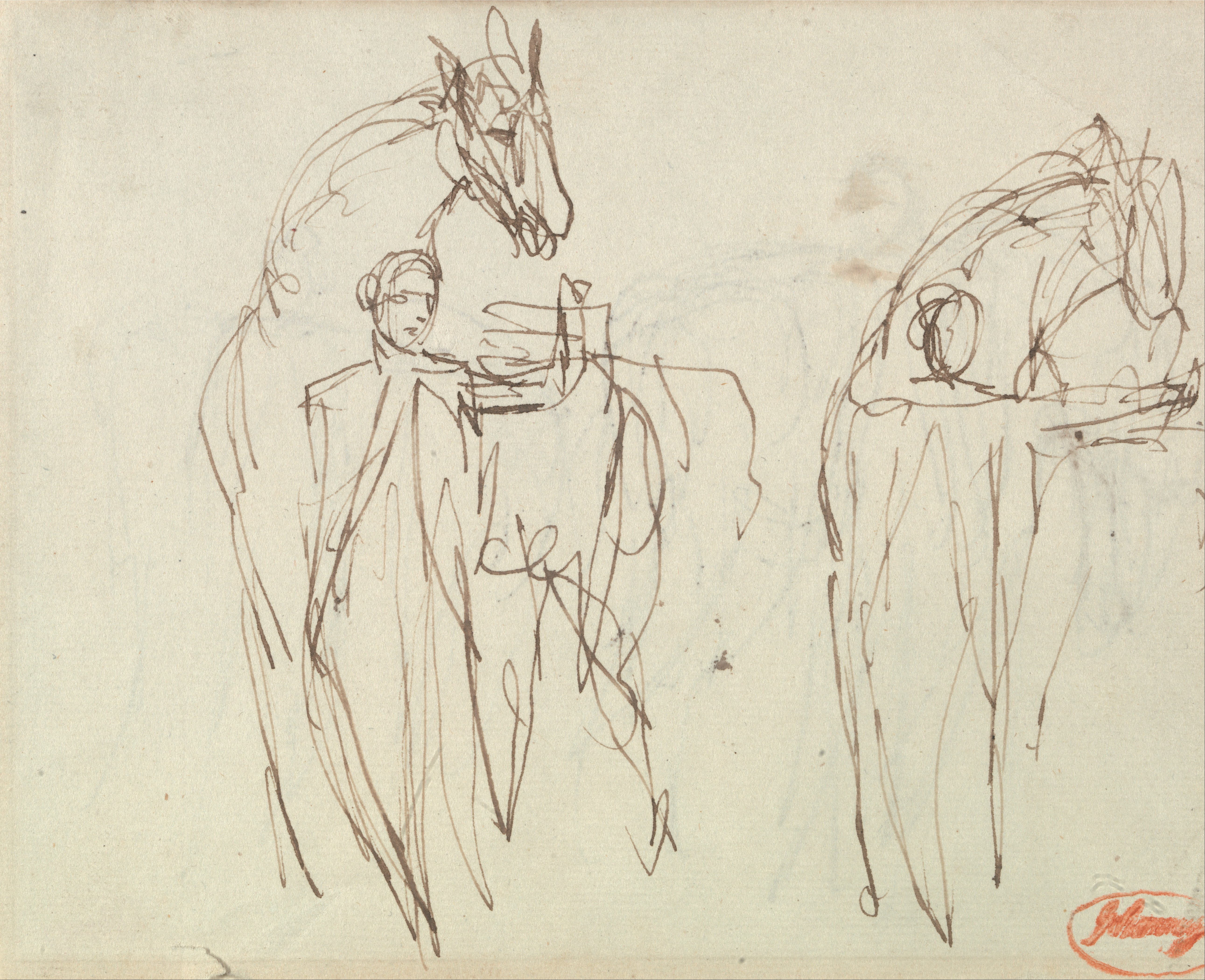 5164x4202 Filegeorge Romney - Man On Horse Sketch