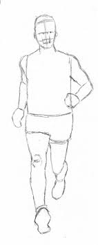 142x354 Legs Running Sketch Person Drawing Pictures - Man Running Sketch
