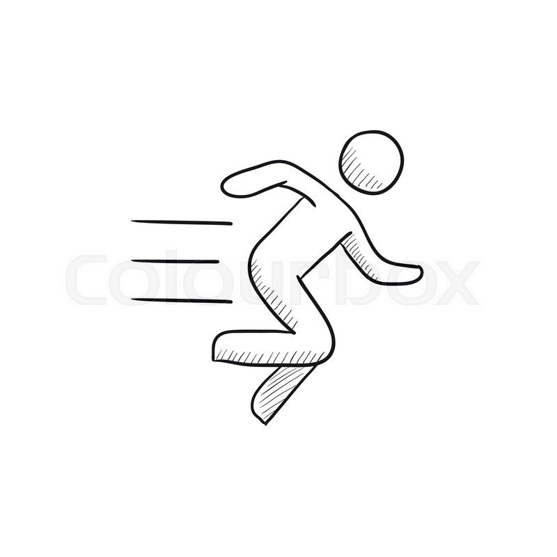 800x800 Running Man Vector Sketch Icon Isolated On Background. Hand Drawn - Man Running Sketch