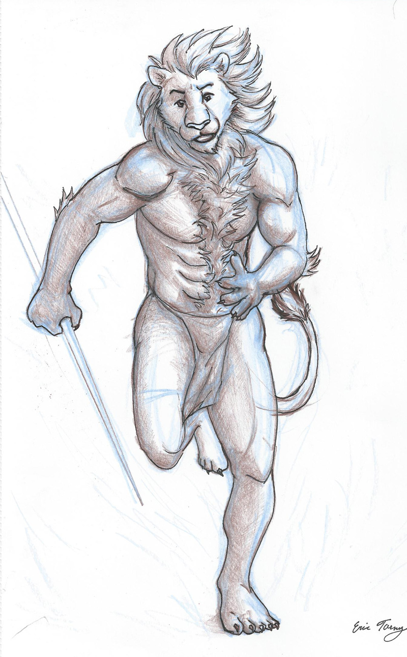 800x1291 Sketch Lion Running By Runtytiger - Man Running Sketch