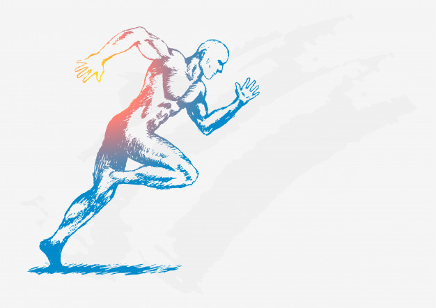 626x442 Sketch Illustration Of A Man Running Vector Premium Download - Man Running Sketch