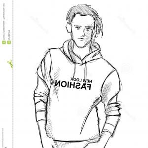 300x300 Stock Illustration Fashion Men Sketch Handsome Stylish Man - Man Sketch