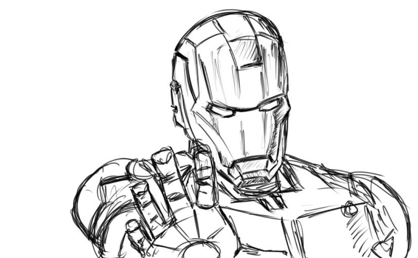 825x510 Iron Man Sketch Sketch Draw Illustrate - Man Sketch Drawing