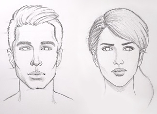 324x235 Learn How To Draw A Face In 8 Easy Steps Beginners Rapidfireart - Man Sketch Drawing